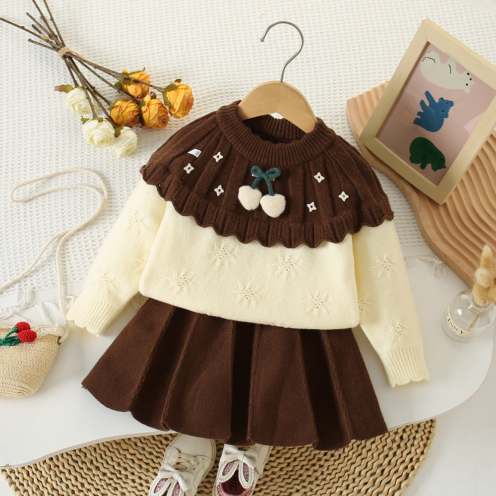 Conjunto de invierno para Niña Con Pompones