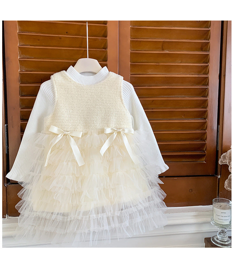 Vestido Infantil Invierno/Verano Tul Lazos
