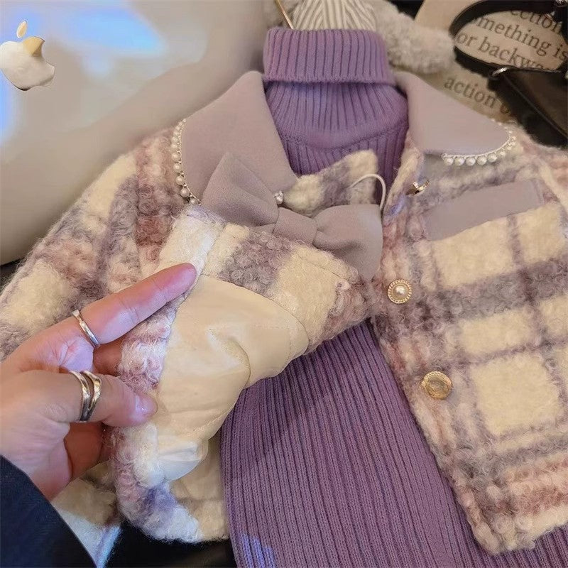 Conjunto Infantil de Invierno con Lazos