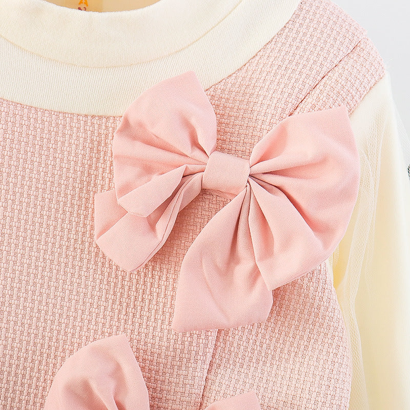 Vestido infantil de invierno con lazos