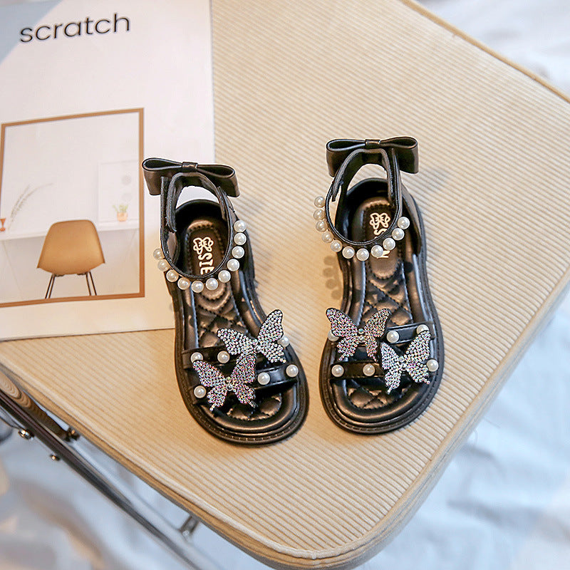 Sandalia Infantil Mujer Mariposa Pedrería