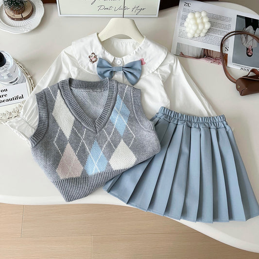 Conjunto Curto Infantil de 3 Peças Para Meninas