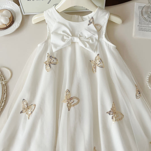 Vestido Infantil Mujer Mariposas y Lazo