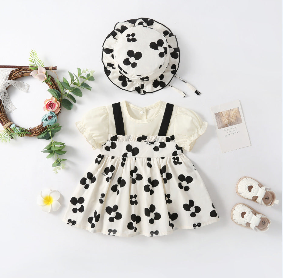 Body/Vestido Infantil Floral de Verano