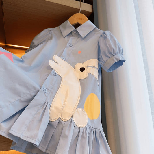 Vestido Infantil Conejita Azul