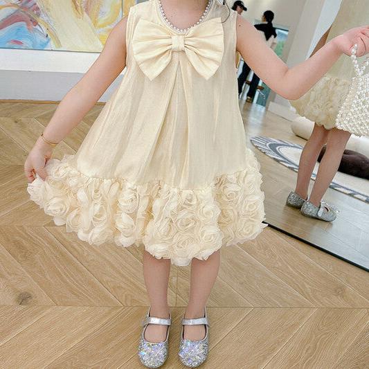 Vestido Infantil Flores y Lazo