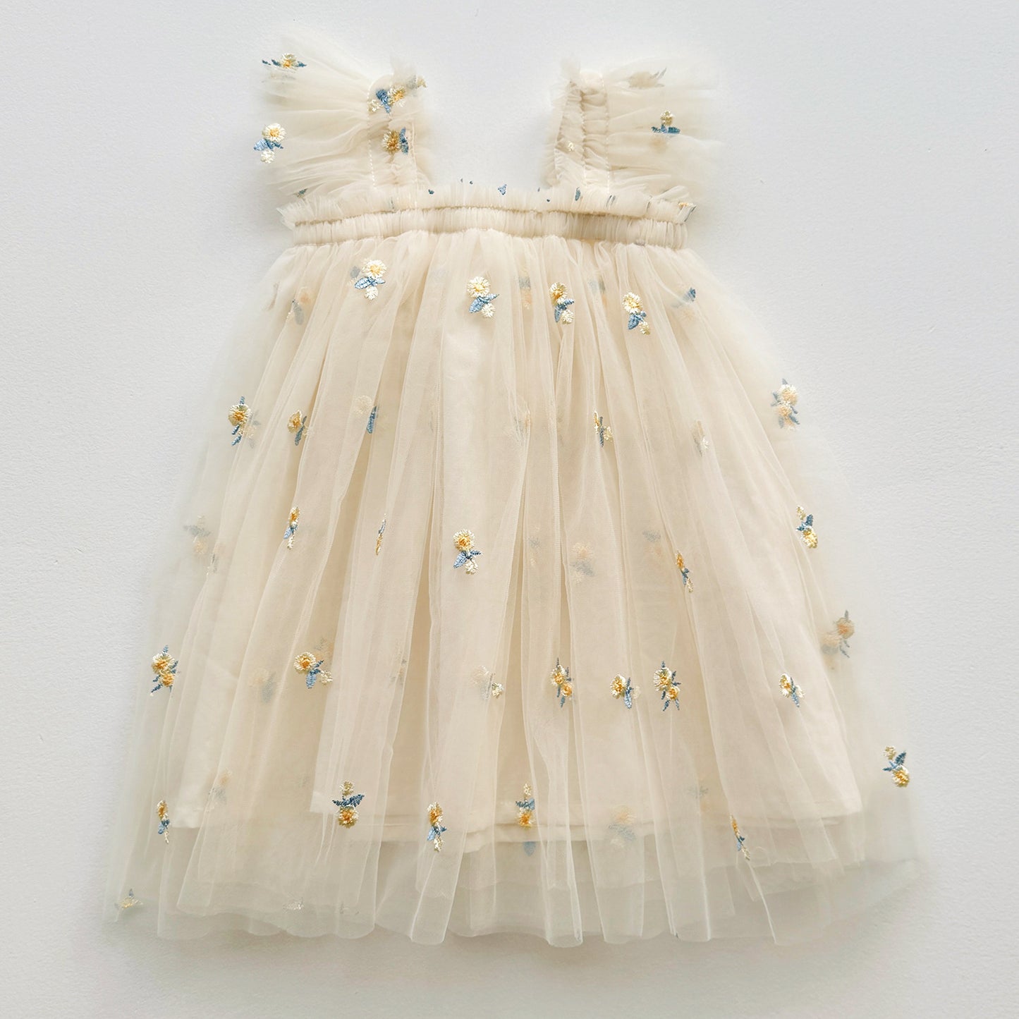 Vestido Infantil de tul con Pequeñas Flores
