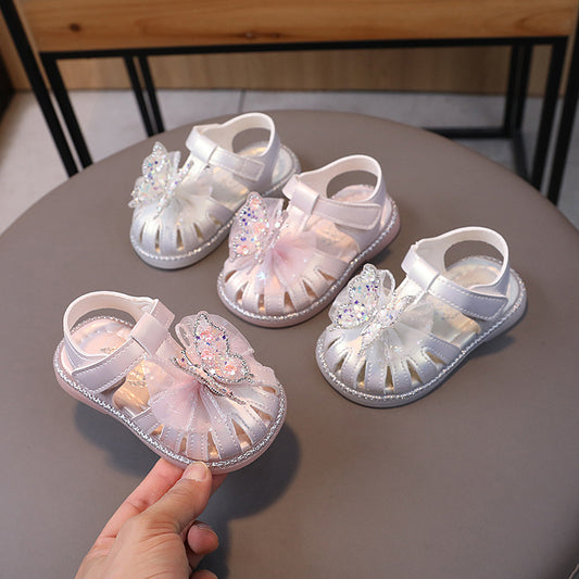 Sandalia Infantil Mujer Mariposa Brillante