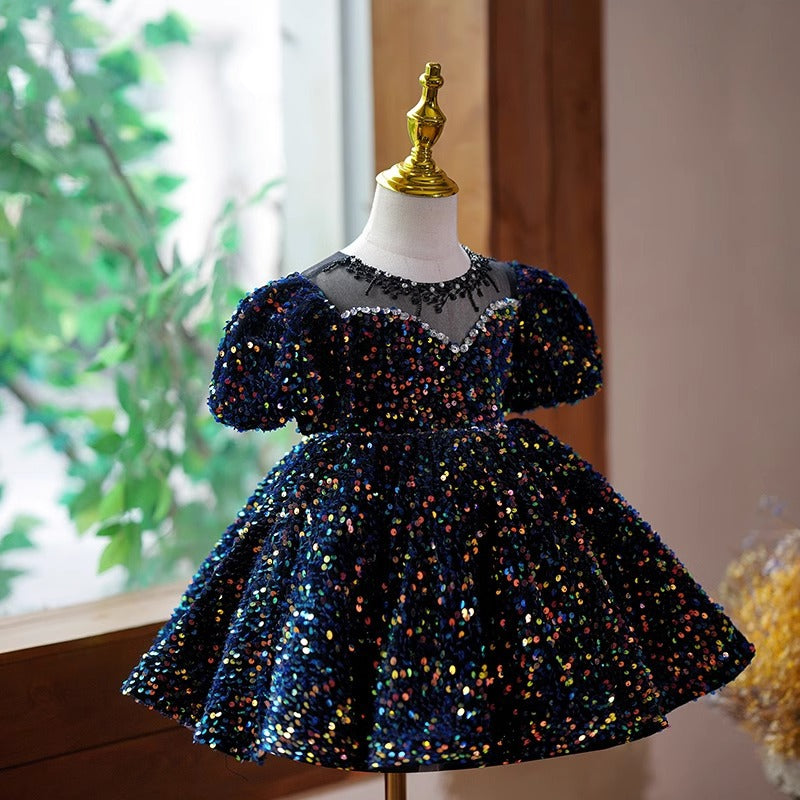 Vestido de fiesta de lentejuelas para niños