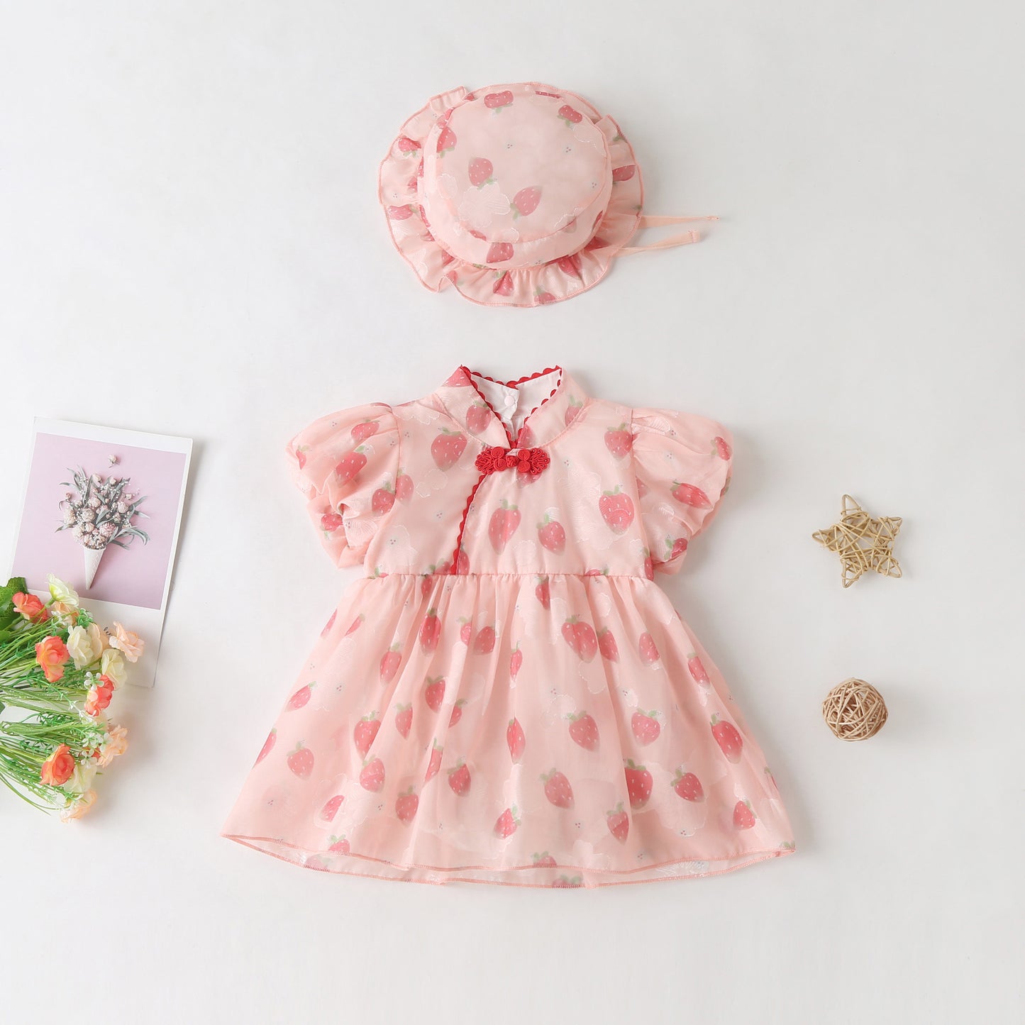 Body Infantil Manga Corta Fresas