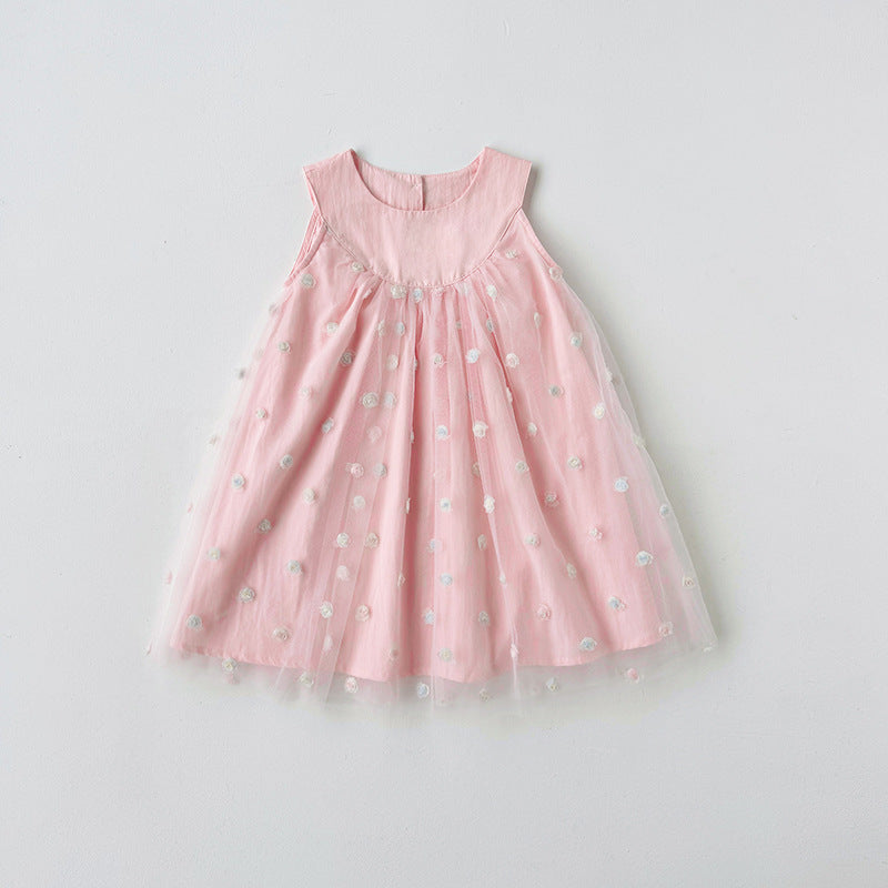 Vestido Infantil con Flores Bordadas