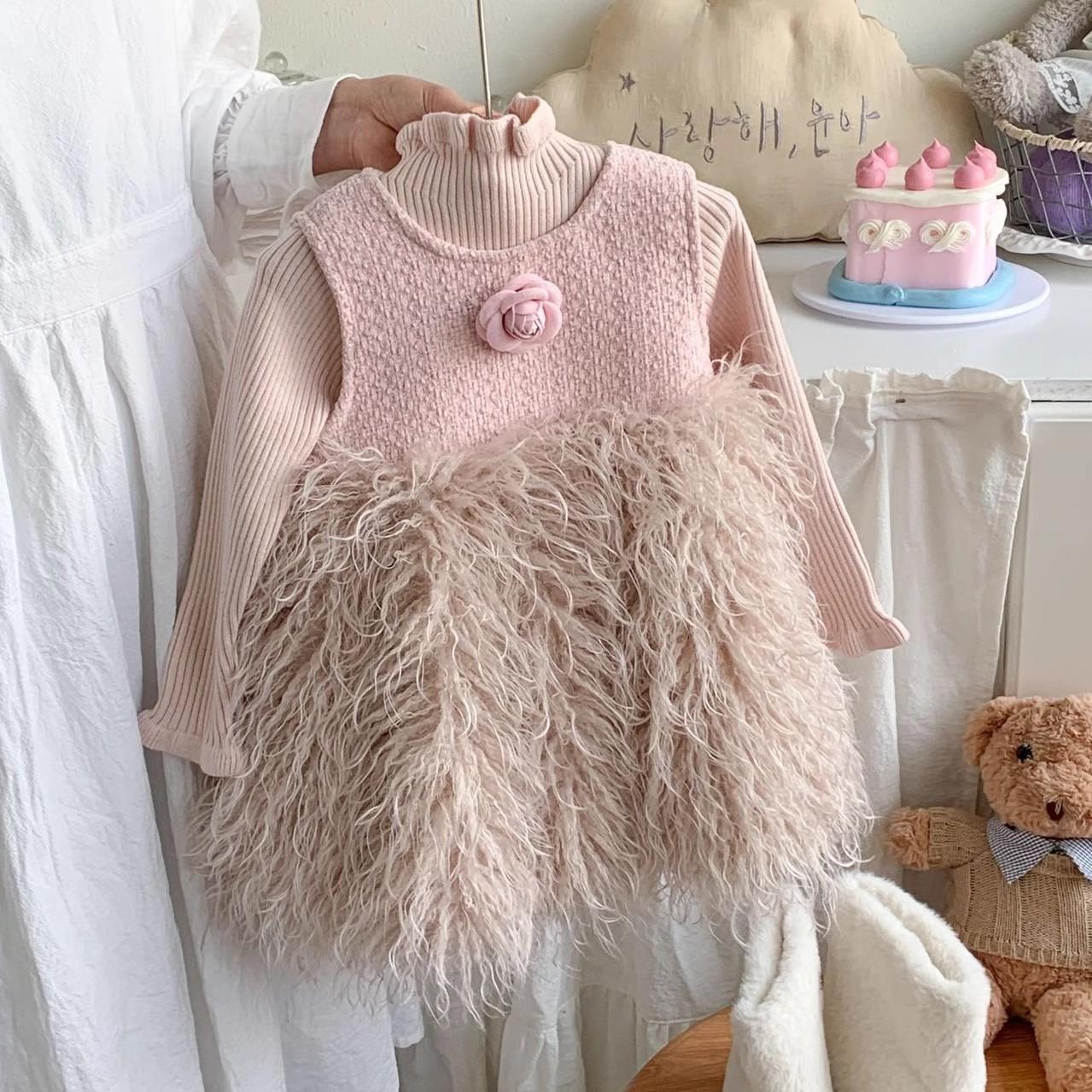 Conjunto Infantil de Pelo de Invierno para Mujer