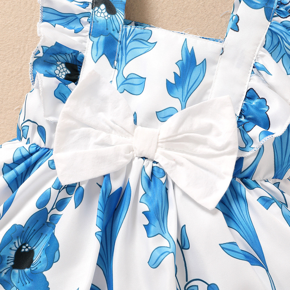 Vestido Infantil Floral Azul