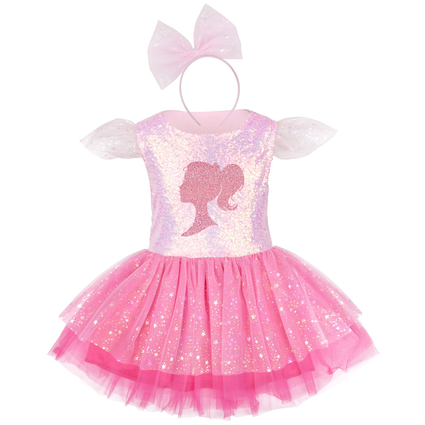 Vestido Infantil Pink Brilhante