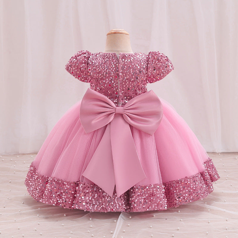Vestido Infantil Flores Brillantes