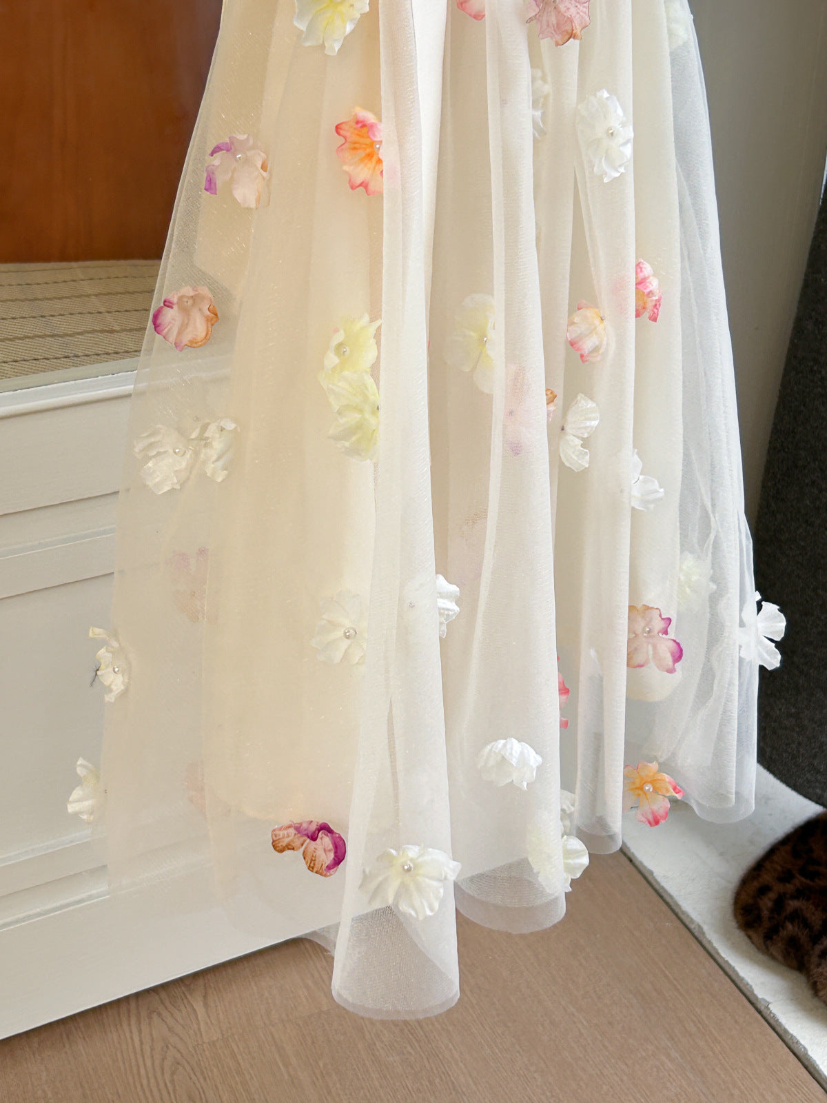 Vestido Infantil de Tul con Flores