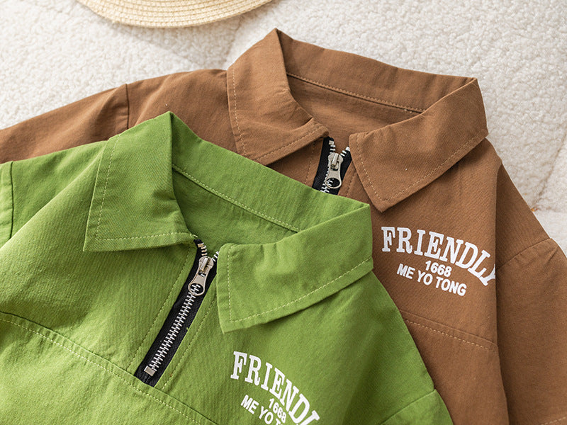 Conjunto de Polo Con Cremallera Para Niño