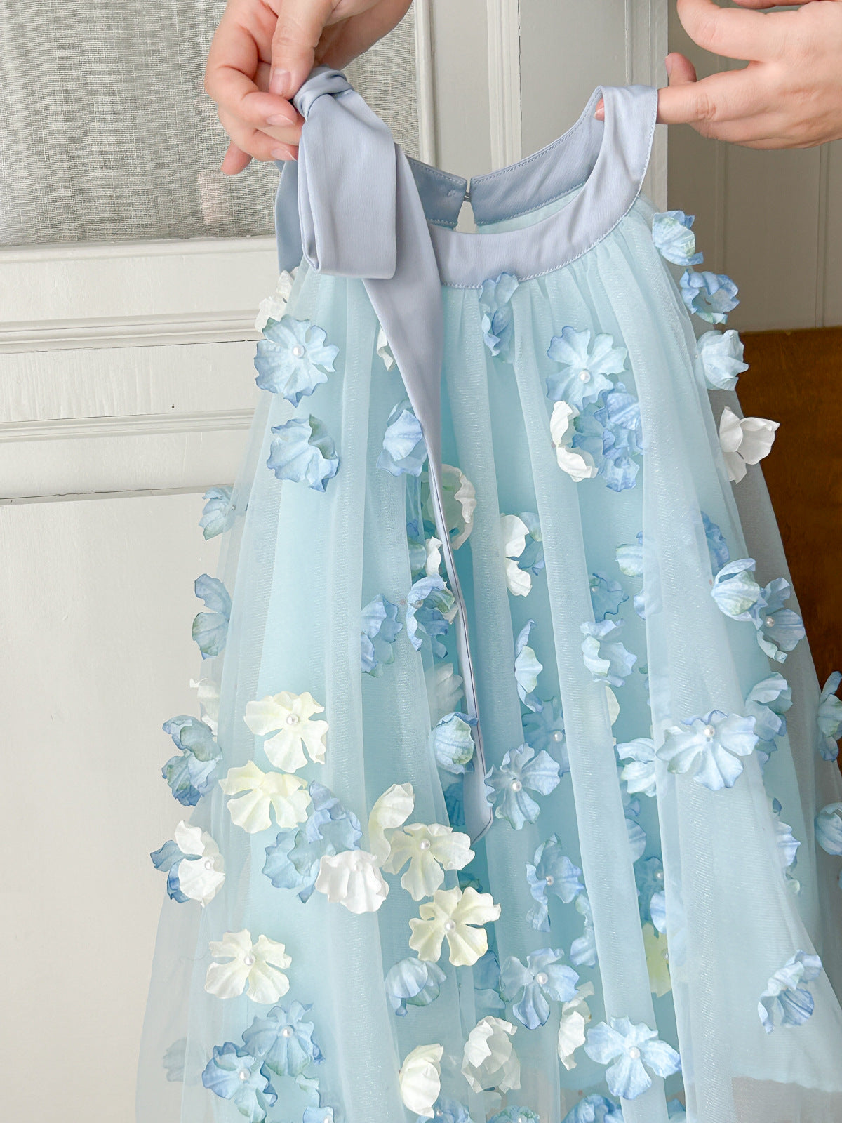 Vestido Infantil de Tul con Flores