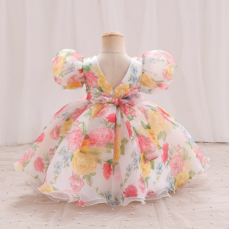 Vestido de fiesta infantil floral
