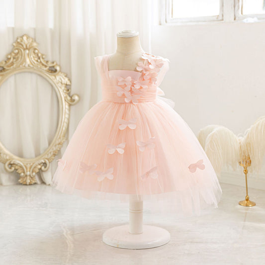 Vestido de Fiesta Infantil Pequeño Tul y Flores