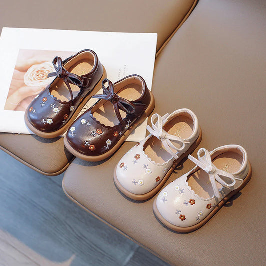 Zapato Infantil Mujer Lazo y Flores