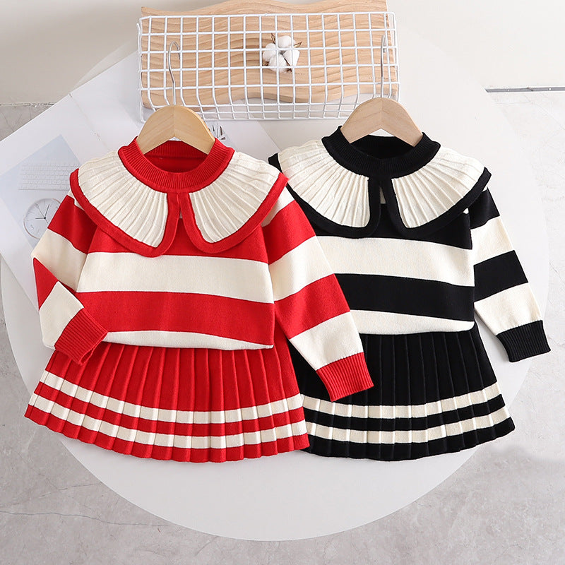 Conjunto infantil de punto Golinha Rayas