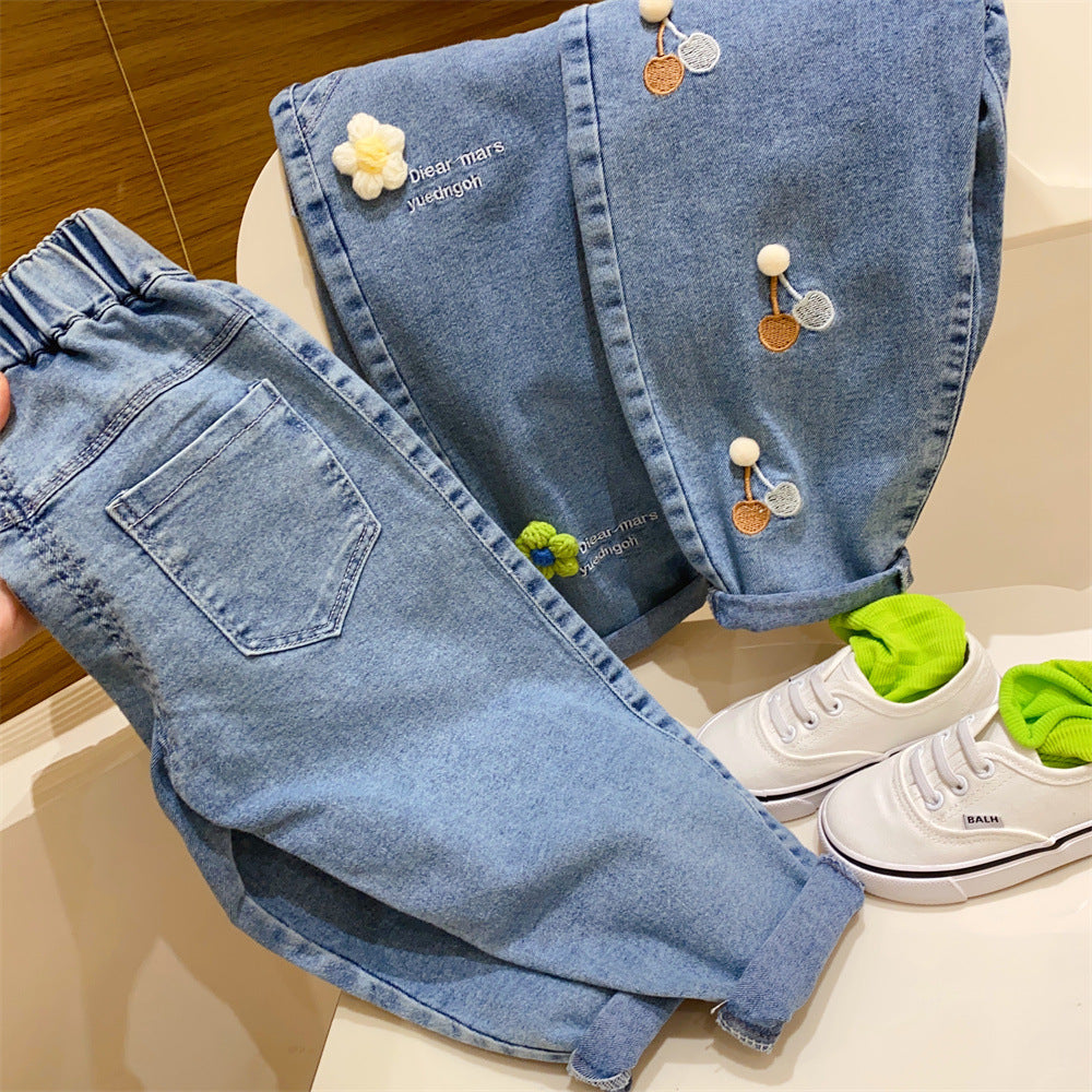 Pantalones Infantiles Flores y Corazoncitos