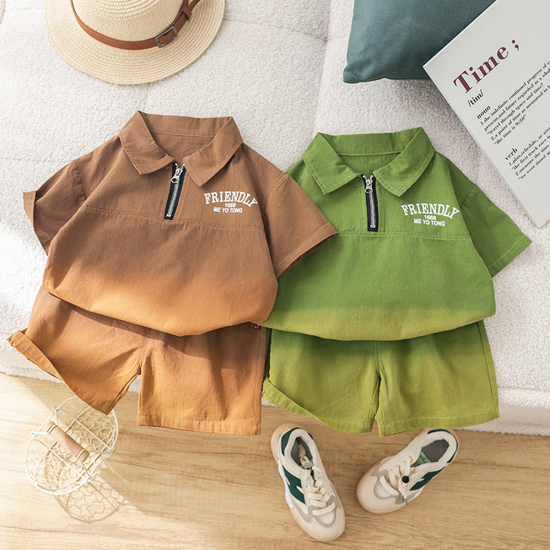 Conjunto de Polo Con Cremallera Para Niño