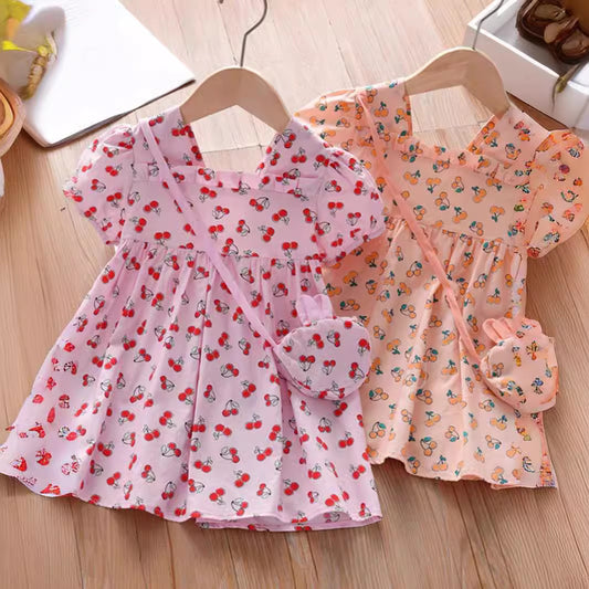 Vestido Infantil Cerejinhas Verano