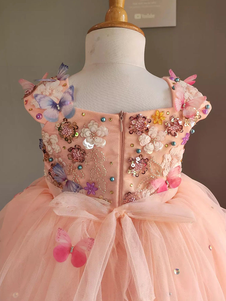Vestido de Fiesta infantil con Flores Encantadas