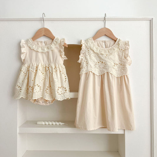 Body Infantil de Encaje de Verano