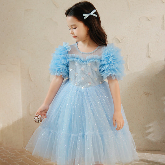 Vestido Infantil Princesa Azul