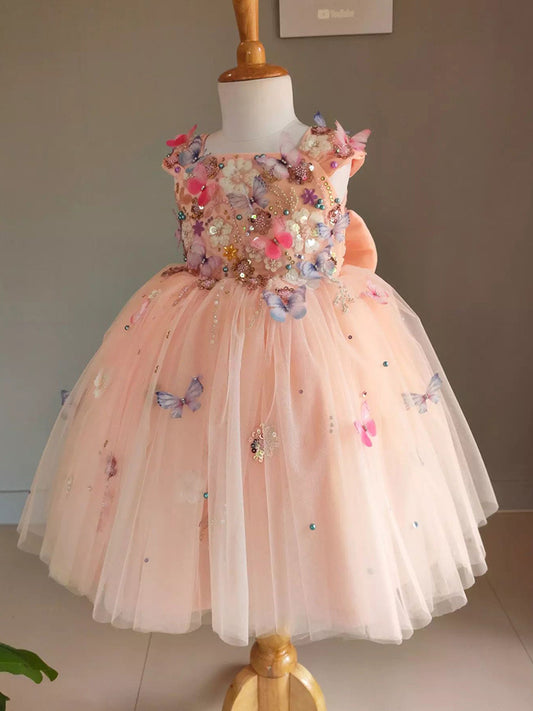 Vestido de Fiesta infantil con Flores Encantadas