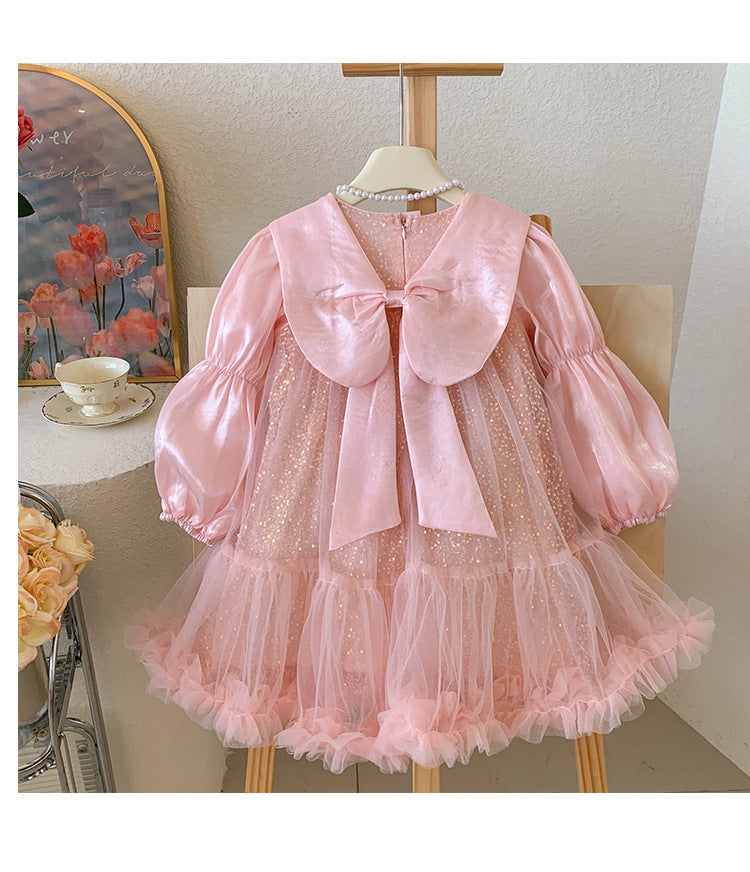 Vestido Infantil Brillantes y Tul