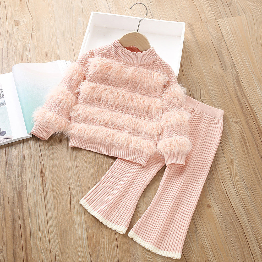 Conjunto Infantil de Pelo de Invierno para Mujer