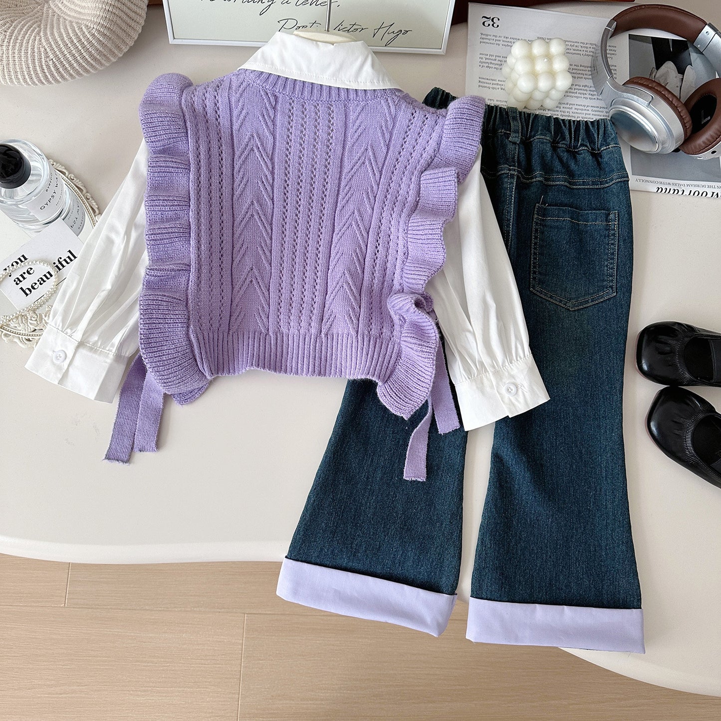 Conjunto Infantil Mujer Chaleco 3 Piezas