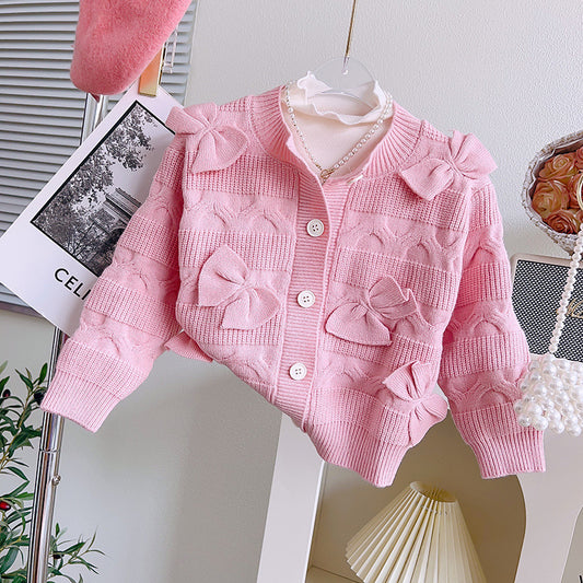 Abrigo de Punto con Lazo para Niña