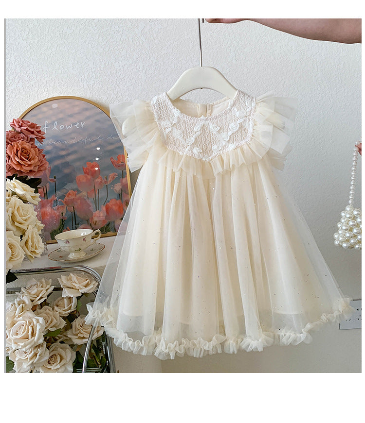 Vestido Infantil De Flores De Tul