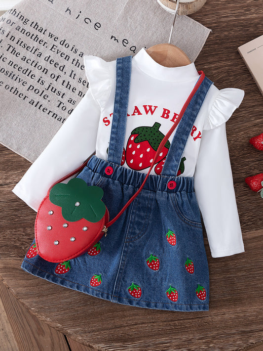 Peto infantil + blusa de fresa