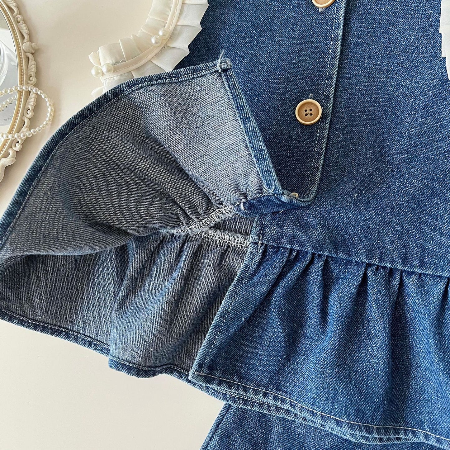 Conjunto Infantil Mujer Jeans y Perlas