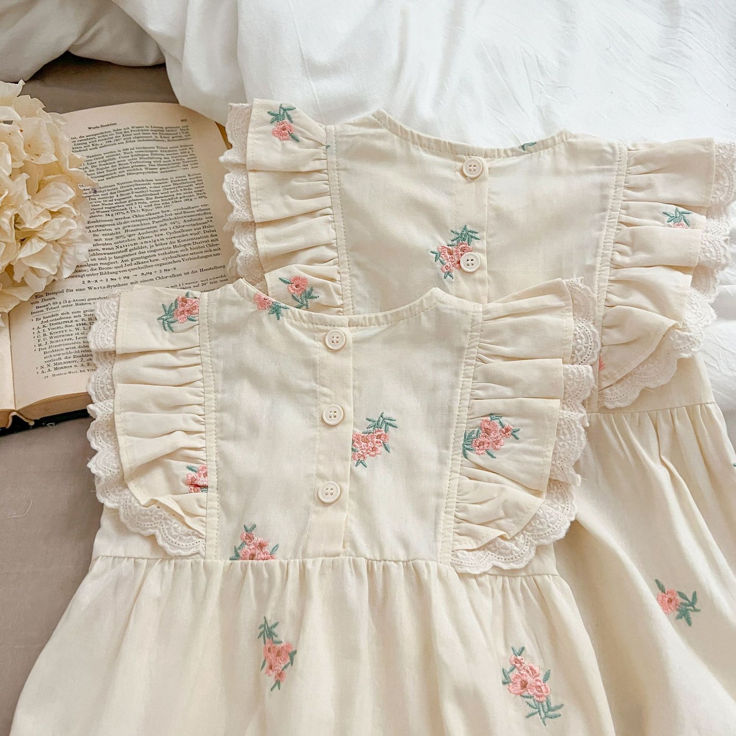 Body infantil de Verano con Flores y Encaje