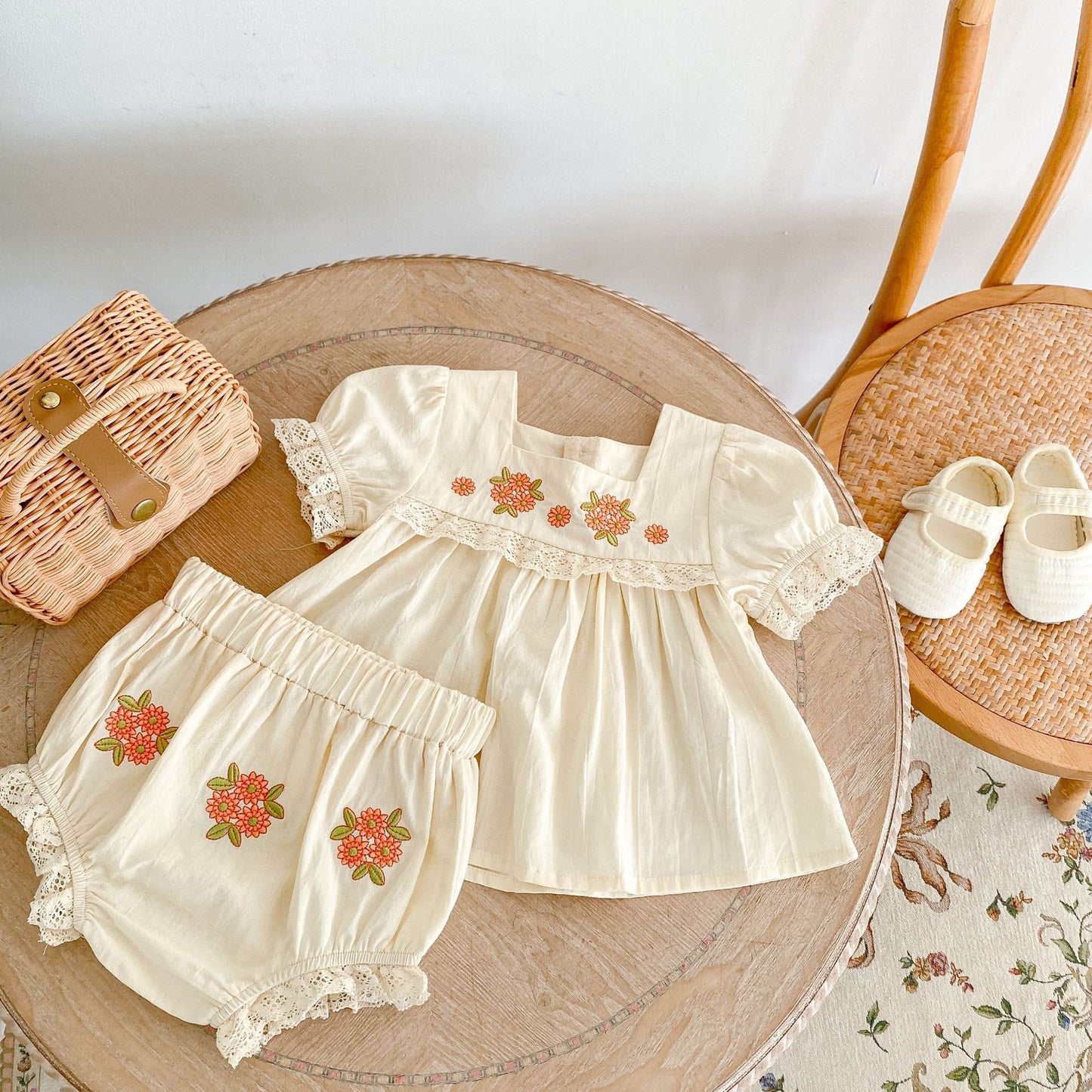 Conjunto Infantil Feminino Verão Florzinhas