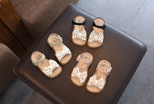 Sandália de Niña con Lazo y Lunares