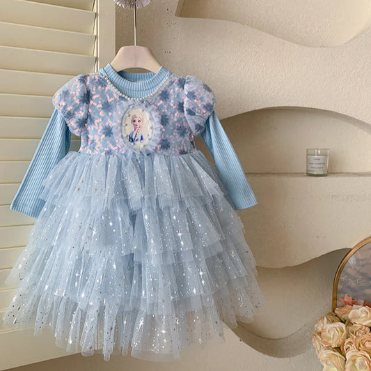 Vestido de princesa brillante para niñas
