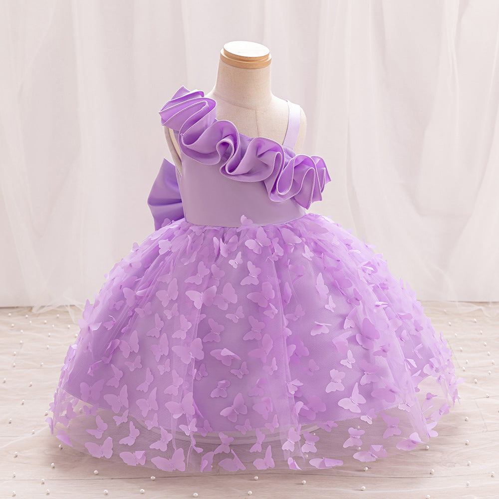 Vestido Infantil Tul Mariposas