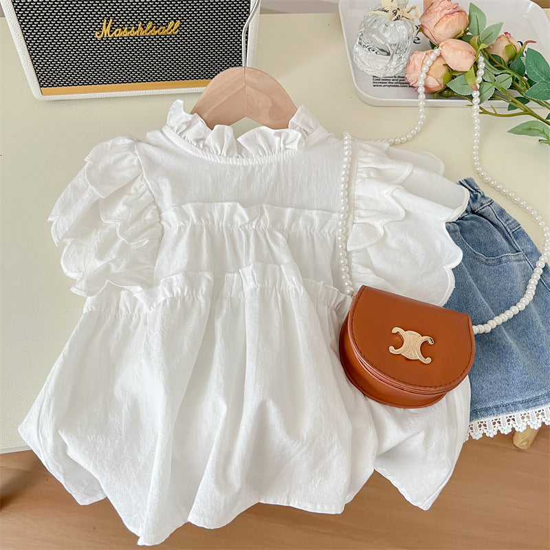 Conjunto Infantil Blusa + Bermudas Jeans