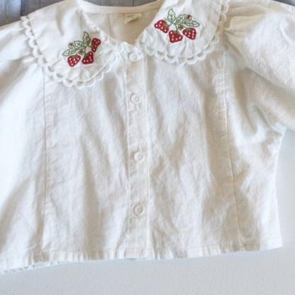Camisa Infantil Mujer Cuello Fresa