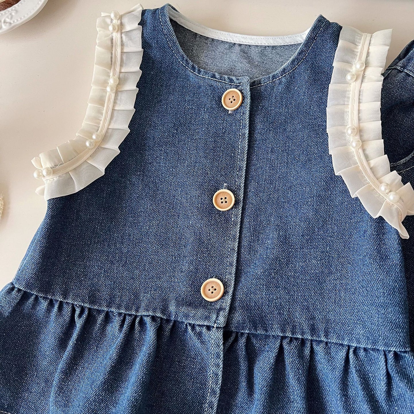 Conjunto Infantil Mujer Jeans y Perlas