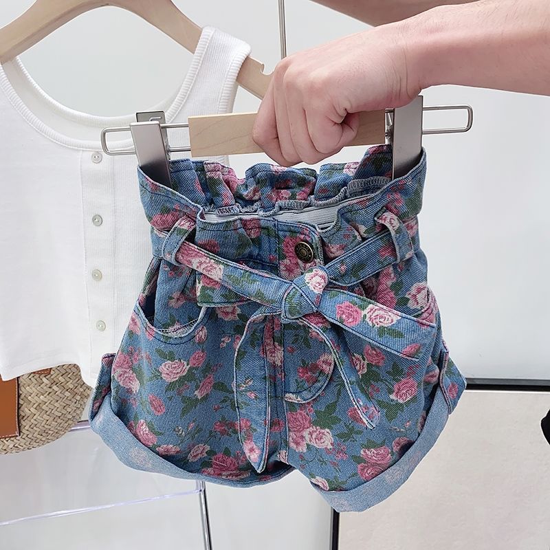 Bermudas Jenas Florales para niñas