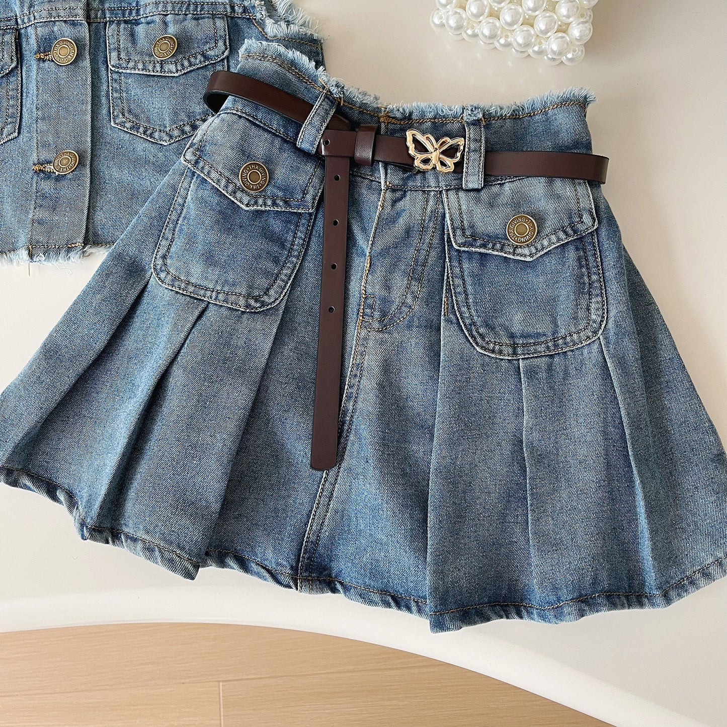 Conjunto Infantil Mujer Bolsillos Vaqueros